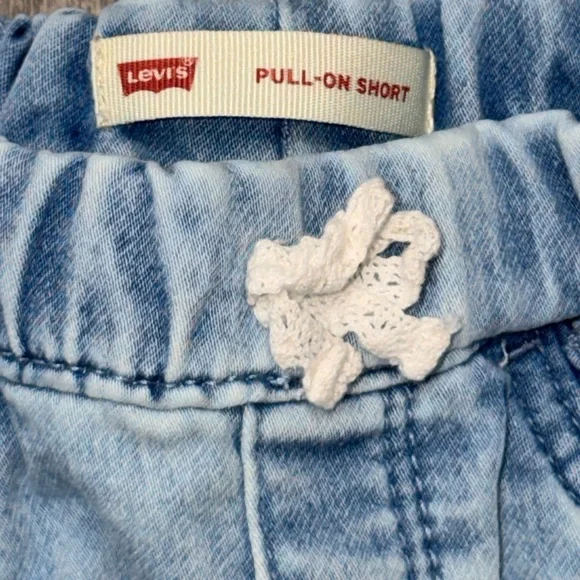 Levi's Lace Trim Denim Shorts | Toddler Girl | 18 Months | Like New - Picture 3 of 4